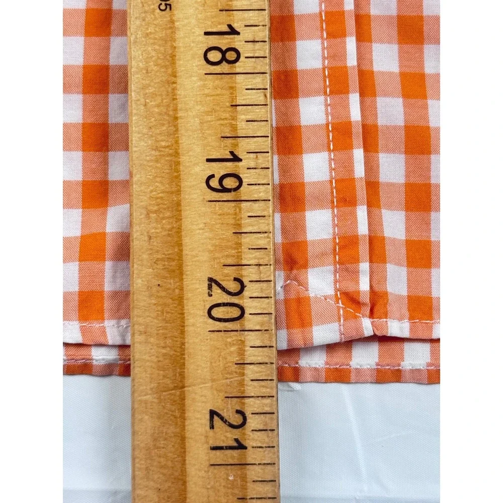 Ralph Lauren Boys Orange White Gingham Short Sleeve Button Down Shirt Size 6